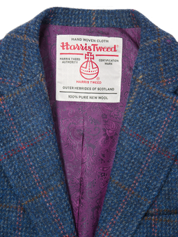 Harris Tweed Tori Coat Blue Check