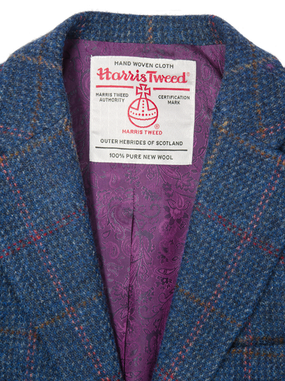Harris Tweed Tori Coat Blue Check