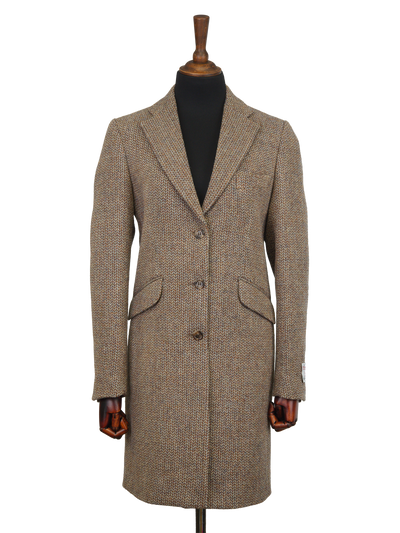 Harris Tweed Tori Coat - Brown/Beige Herringbone