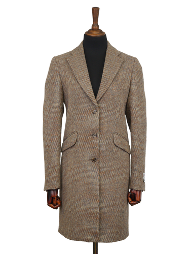 Harris Tweed Tori Coat - Brown/Beige Herringbone