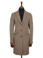 Harris Tweed Tori Coat - Brown/Beige Herringbone