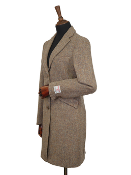 Harris Tweed Tori Coat - Brown/Beige Herringbone