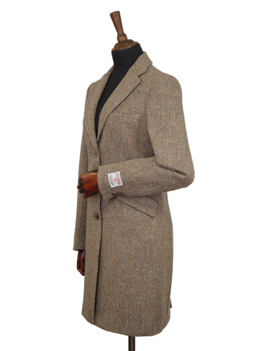 Harris Tweed Tori Coat - Brown/Beige Herringbone