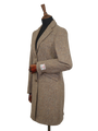 Harris Tweed Tori Coat - Brown/Beige Herringbone