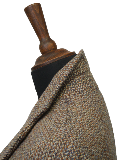 Harris Tweed Tori Coat - Brown/Beige Herringbone