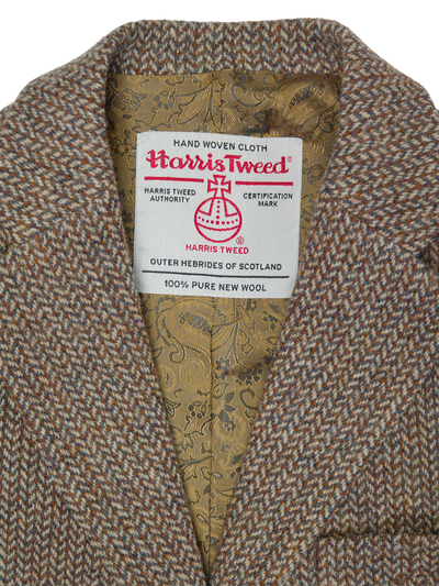 Harris Tweed Tori Coat - Brown/Beige Herringbone