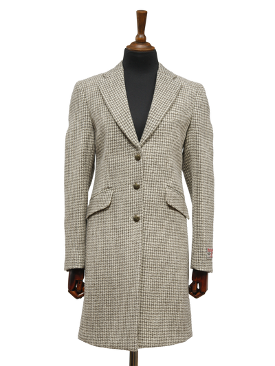 Harris Tweed Tori Coat Natural Houndstooth