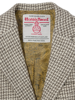 Harris Tweed Tori Coat Natural Houndstooth