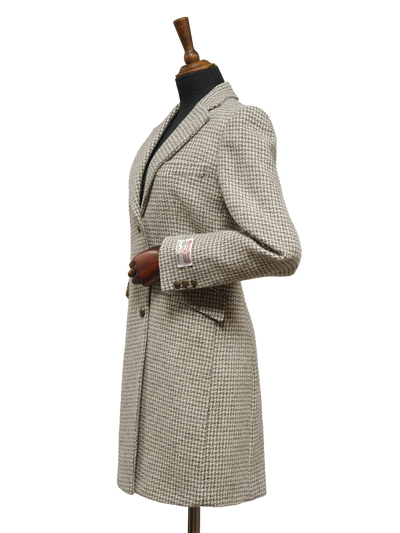 Harris Tweed Tori Coat Natural Houndstooth
