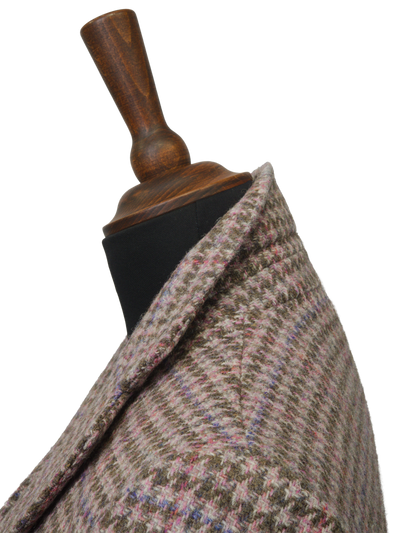 Harris Tweed Tori Coat - Pink/Grey Houndstooth