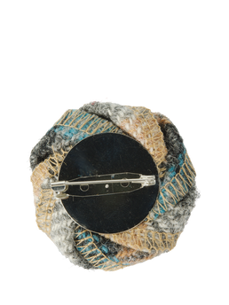 Harris Tweed Brooch - Grey Check