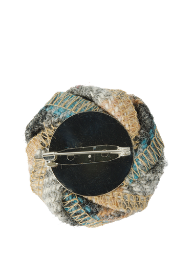 Harris Tweed Brooch - Grey Check