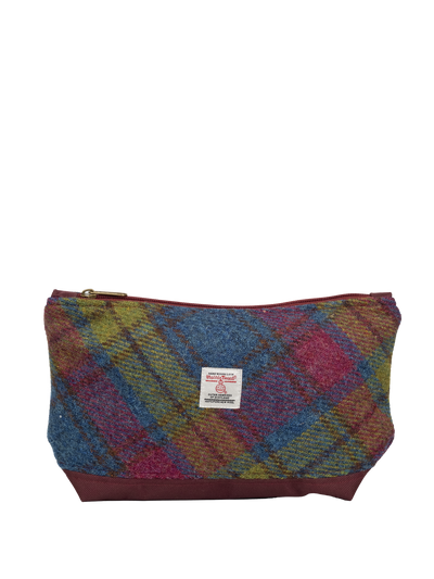 Harris Tweed Washbag - A0195 (C) (Maroon) (SL)