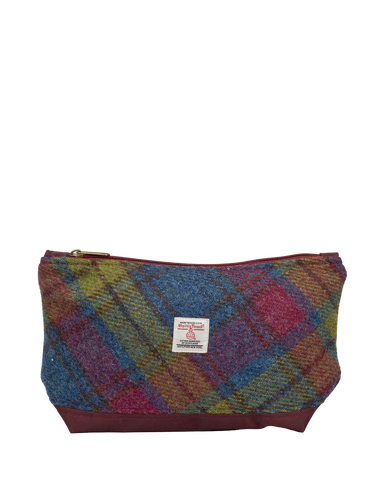 Harris Tweed Washbag - A0195 (C) (Maroon) (SL)