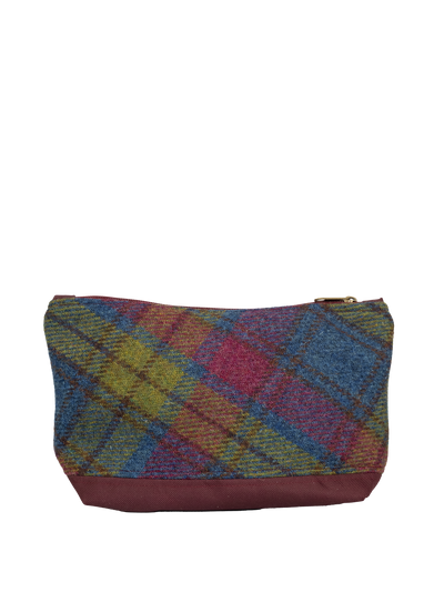 Harris Tweed Washbag - A0195 (C) (Maroon) (SL)