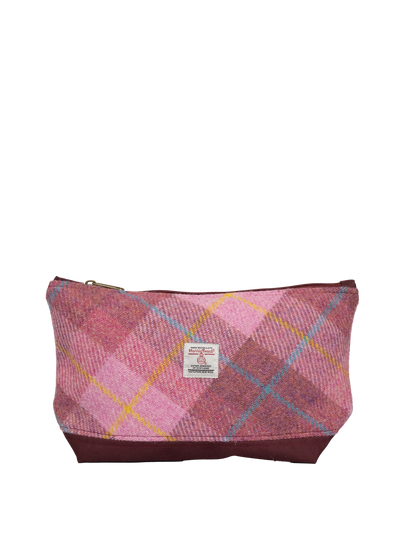 Harris Tweed Washbag - A0223 (C) (Burgundy) (SL)