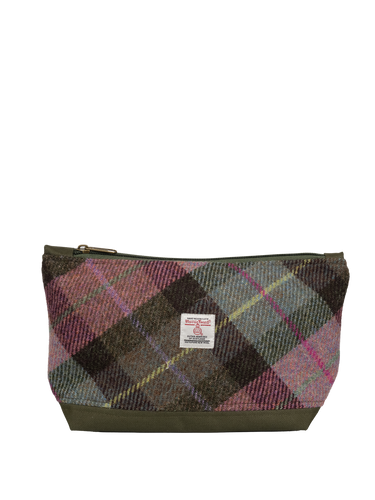 Harris Tweed Washbag - A0254 (C) (Khaki) (SL)