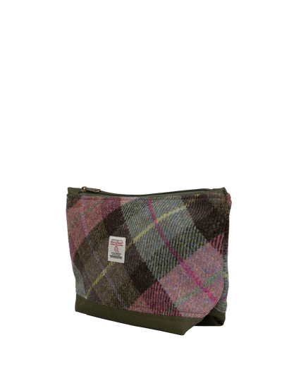 Harris Tweed Washbag - A0254 (C) (Khaki) (SL)