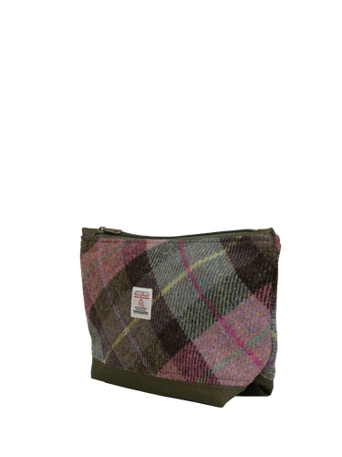 Harris Tweed Washbag - A0254 (C) (Khaki) (SL)