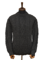 Unisex Aran Crew Neck Jumper - Charcoal