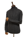 Unisex Aran Crew Neck Jumper - Charcoal