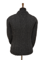 Unisex Aran Crew Neck Jumper - Charcoal