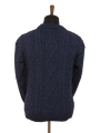 Unisex Aran Crew Neck Jumper - Denim