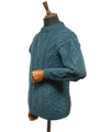 Unisex Aran Crew Neck Jumper Mallard