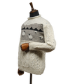 Unisex Aran Crew Neck Jumper Sheep Scene Speckle