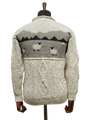 Unisex Aran Crew Neck Jumper Sheep Scene Speckle