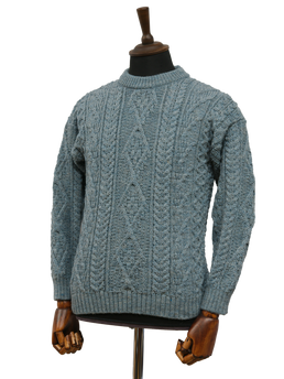 Unisex Aran Crew Neck Jumper SummerStorm