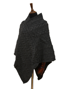 V-Neck Poncho Charcoal