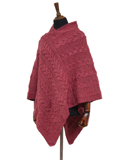 V-Neck Poncho Coral