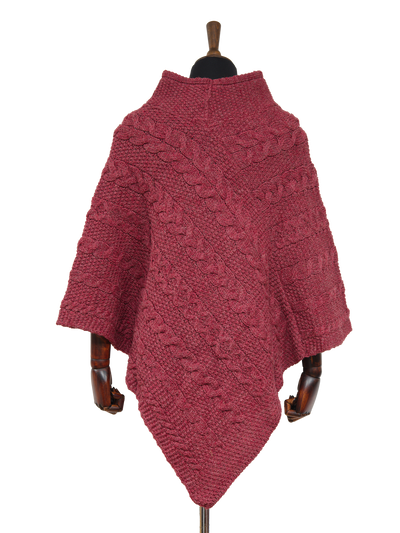 V-Neck Poncho Coral