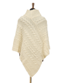 V-Neck Poncho Ecru