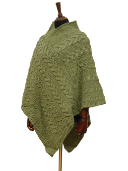 V-Neck Poncho Green