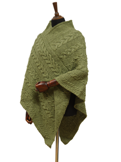 V-Neck Poncho Green