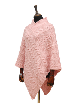 V-Neck Poncho Pink