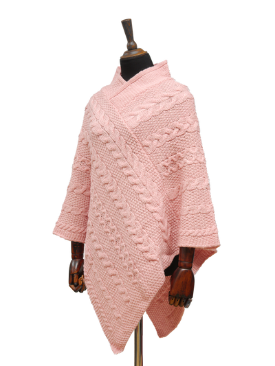 V-Neck Poncho Pink