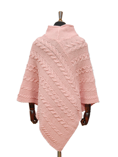 V-Neck Poncho Pink
