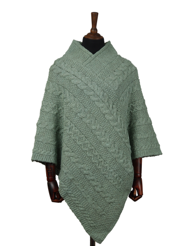 V-Neck Poncho Sage
