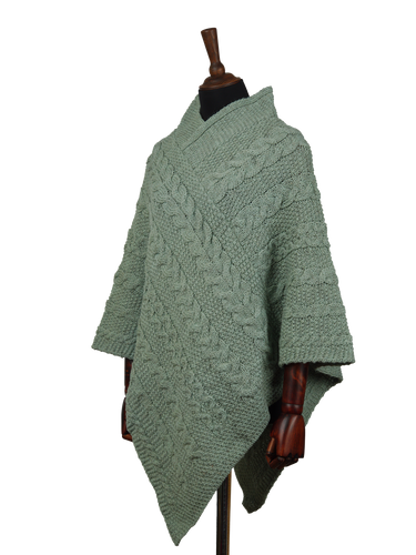 V-Neck Poncho Sage