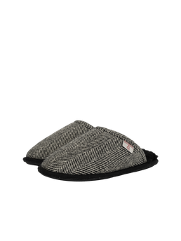 Harris Tweed William Slippers - Black/White HB
