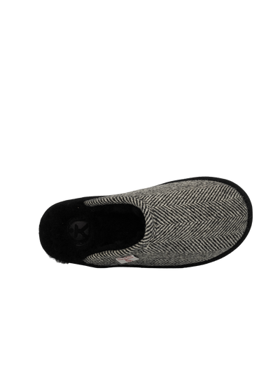 Harris Tweed William Slippers - Black/White HB