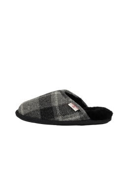 Harris Tweed William Slippers - Black Tartan Check