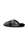 Harris Tweed William Slippers - Black Tartan Check