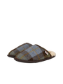 Harris Tweed William Slippers - Chocolate/Green Check