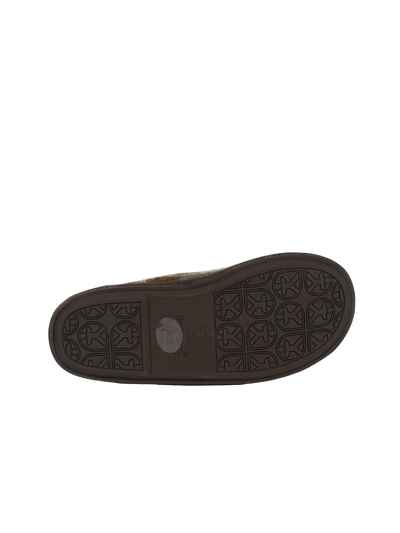 Harris Tweed William Slippers - Chocolate/Green Check