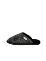 Harris Tweed William Slippers - Grey/Black Tartan Check