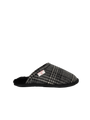 Harris Tweed William Slippers - Grey/Black Tartan Check